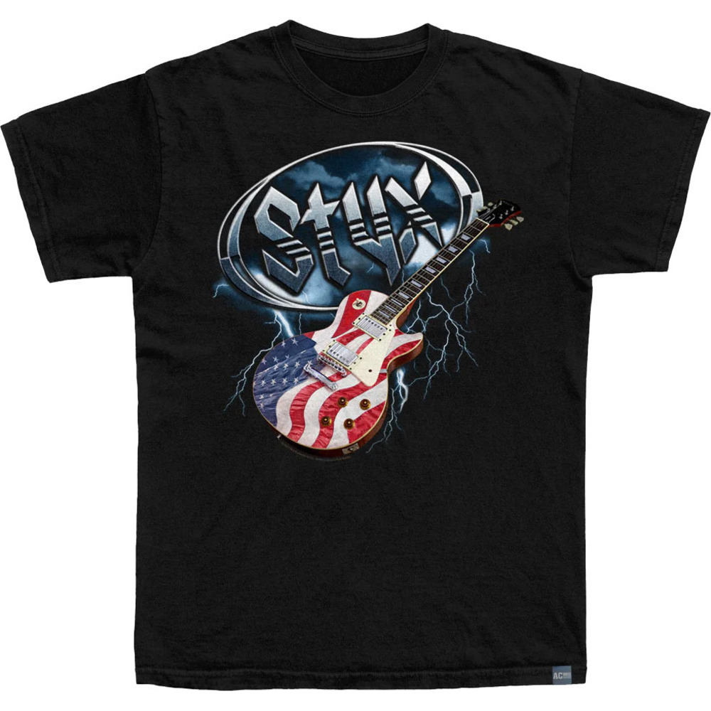 Made In Usa Flag Guitar Styx Tshirt